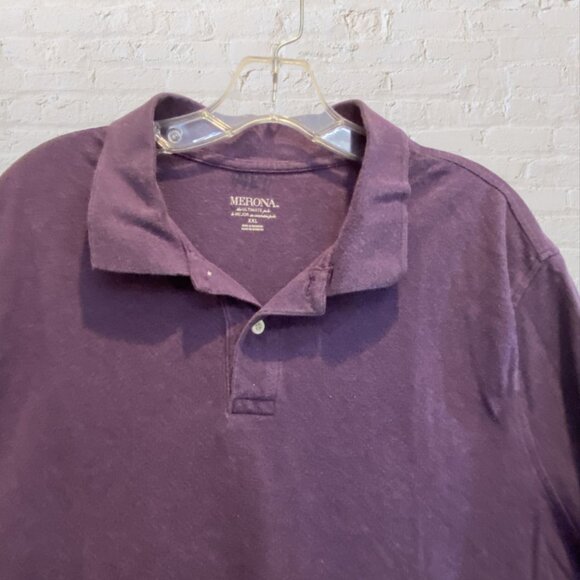 MERONA -- Purple Polo, Large Man, Collared, Button Down, Short Sleeve, XXL - Picture 7 of 8